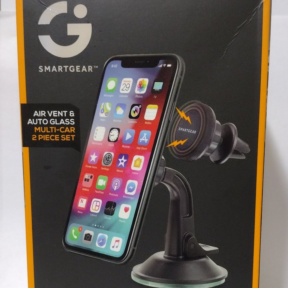 Magnetic Dual Mount Phone Holder Air Vent & Glass 2 Piece Set Open Box